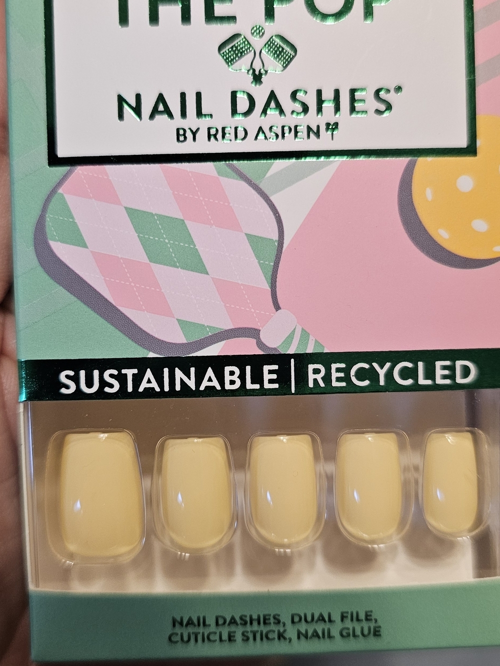 Nail Dashes Yellow Press-On Nails by Red Aspen